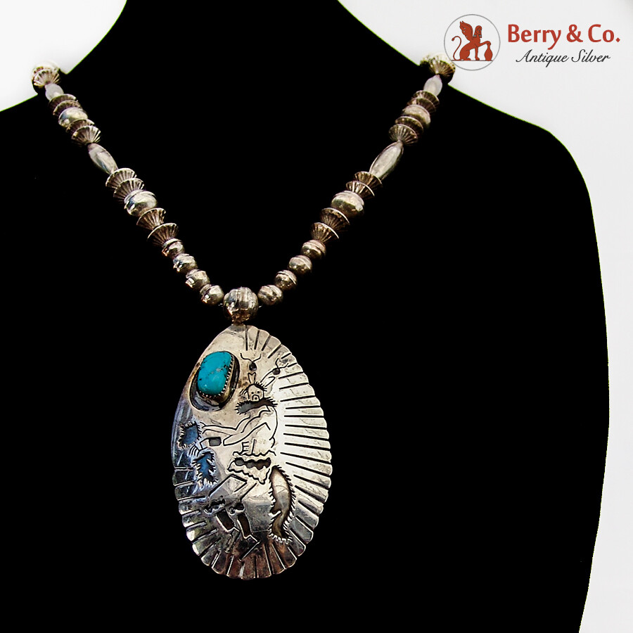 Exceptional Vintage Navajo Sterling Silver Chris Tom Necklace Exceptional Vintage Navajo Sterling Silver Chris Tom Necklace