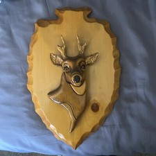 Handcrafted Wooden Deer 3d Wall Decorate