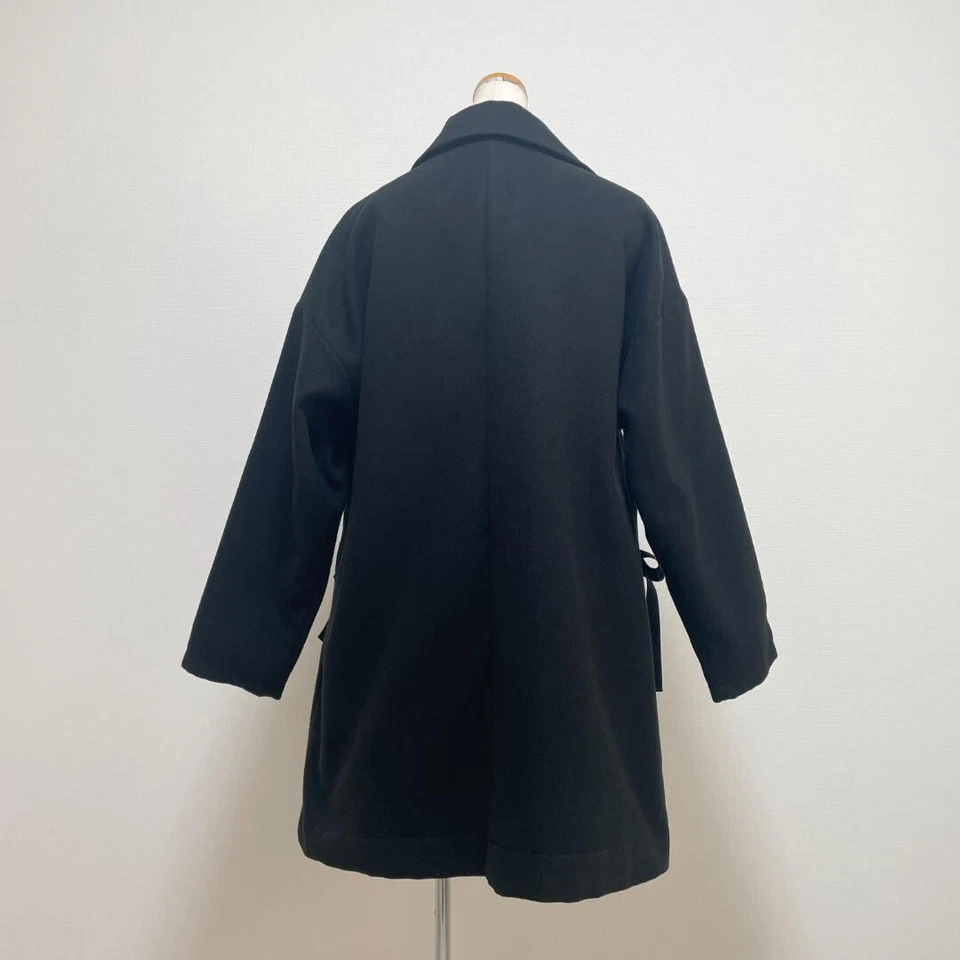 Ank Rouge Big Silhouette Coat Heart Pocket Black Size 38 US XS/S Jiraikei Kawaii - Image 3 of 4