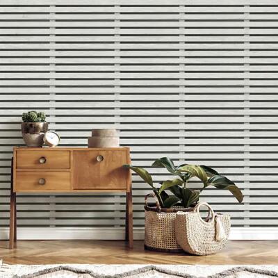 Wooden Paneling Wallpaper Realistic Wood Slats 3D Effect FD43219 Grey / Black