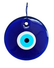 5.4" Glass Blue Evil Eye Wall Hanging Ornament - Evil Eye Decor - Turkish Han...