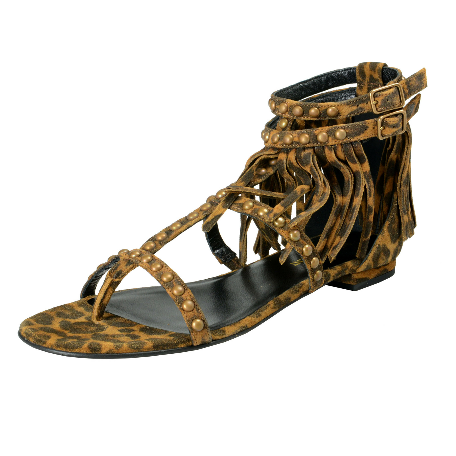 Sandali bassi Saint Laurent donna pelle scamosciata cinturino alla caviglia taglia 7 7 5 8 8 5 9