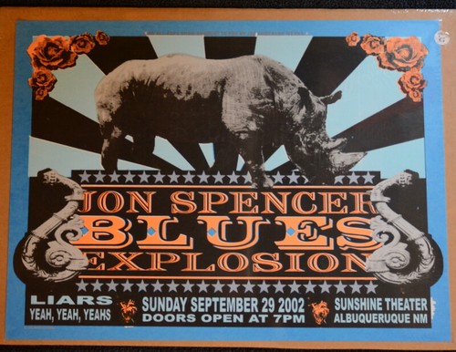 JON SPENSER BLUES EXPLOSION  - 2002 - SUNSHINE THEATER - ALBEQUERQUE - POSTER