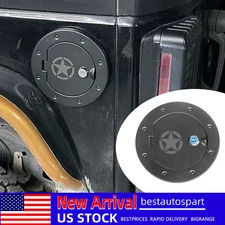 Star Fuel Filler Door Locking Gas Tank Cap Cover For Jeep Wrangler JK 2007+ 2/4D
