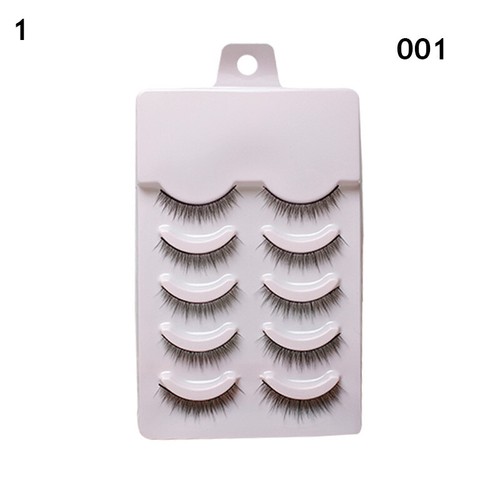 10Pairs Natural Long 3D False Mink Fake Eyelashes Manga Eye Lashes Reusable AU ↖ - Picture 13 of 26