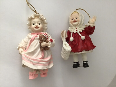 Christmas Ashton Drake Heirloom Ornaments (lot of 2) Sarah and Jennifer
