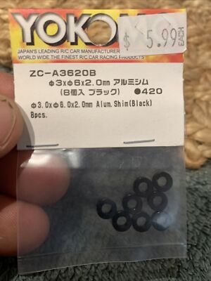 Yokomo ZC-A3620B - Aluminum Shim, 3x6x2.0mm (8) | eBay