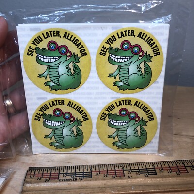 100 VTG Stickers See You Later Alligator, 2'' badge glasses Doctor Dentist Lot