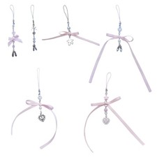 Butterfly Knot Phone Chain Beaded Dance Shoe Cellphone Strap Lanyard Decor