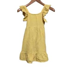 Cat  Jack Casual Yellow Dress with Ruffle Sleeves M 7/8