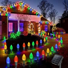 20 LED Solar C9 Christmas Lights Outdoor Pathway Garden Light Outdoor Yard Decor
