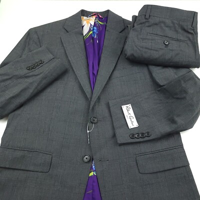 $798 Robert Graham Charcoal Gray Tonal Glen Plaid Randall Suit Men's Size 40R