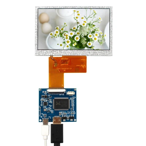 4.3" VS043T-006A 800x480 1000nit LCD Screen With HD Board 5VDC Power No OSD