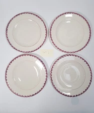 4 - Vintage Vernon Kilns MONTEREY Dinner Plates 10-3/8"  Metlox  Hand Painted  