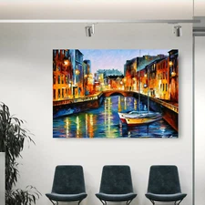 Leonid Afremov EVENING RIVER 30"x24" LIMITED EDITION GICLEE ORIGINAL