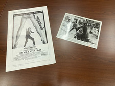 For Your Eyes Only 1981 pressbook + Pressphoto No Cuts Complete! Great Condition