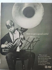 1967 Bell system AT&T telephone boy playing band tuba instrument ad