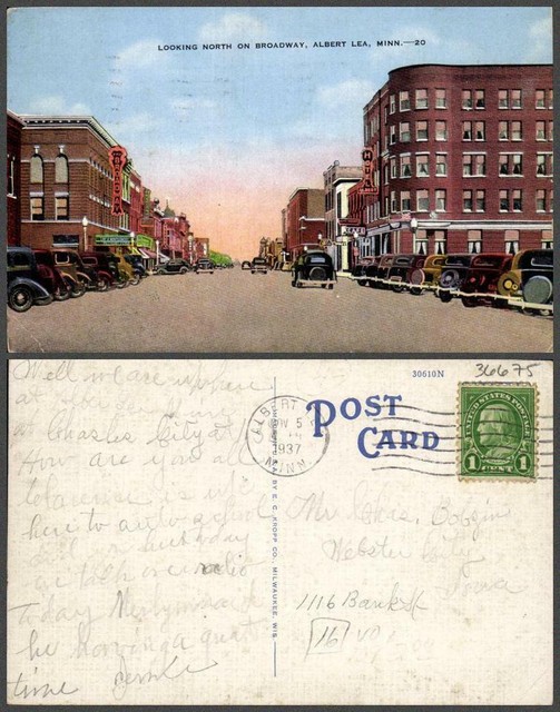 MINNESOTA Albert Lea broadway VINTAGE POSTCARD eBay