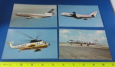 (4) Old Aviation Postcards - Various Airlines Planes