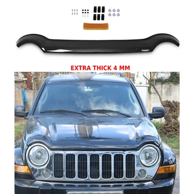 Hood Deflector Guard Fits Jeep Liberty KJ 2002-2007 Bug Shield Protector Black - Bild 1 von 4
