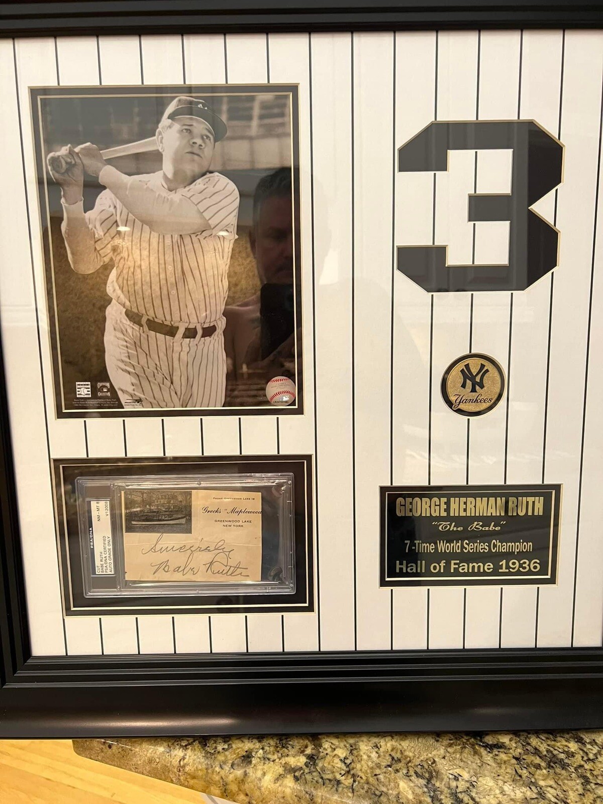 Babe Ruth Autograph PSA / DNA Certified - Greck’s Maplewood Inn - One Of A Kind!
