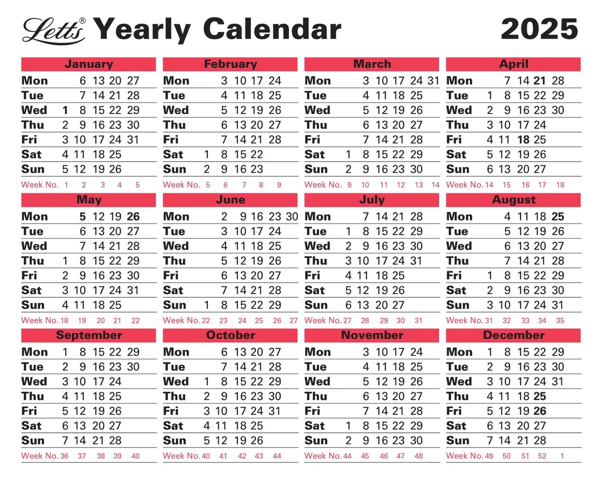 Yearly Calendar All Inclusive Holidays To Jersey 2020 2025 Letts