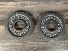 Juego de 2 placas de peso de 2,5 lb orificio de 2 pulgadas para par de barras olímpicas peso total de 5 lb