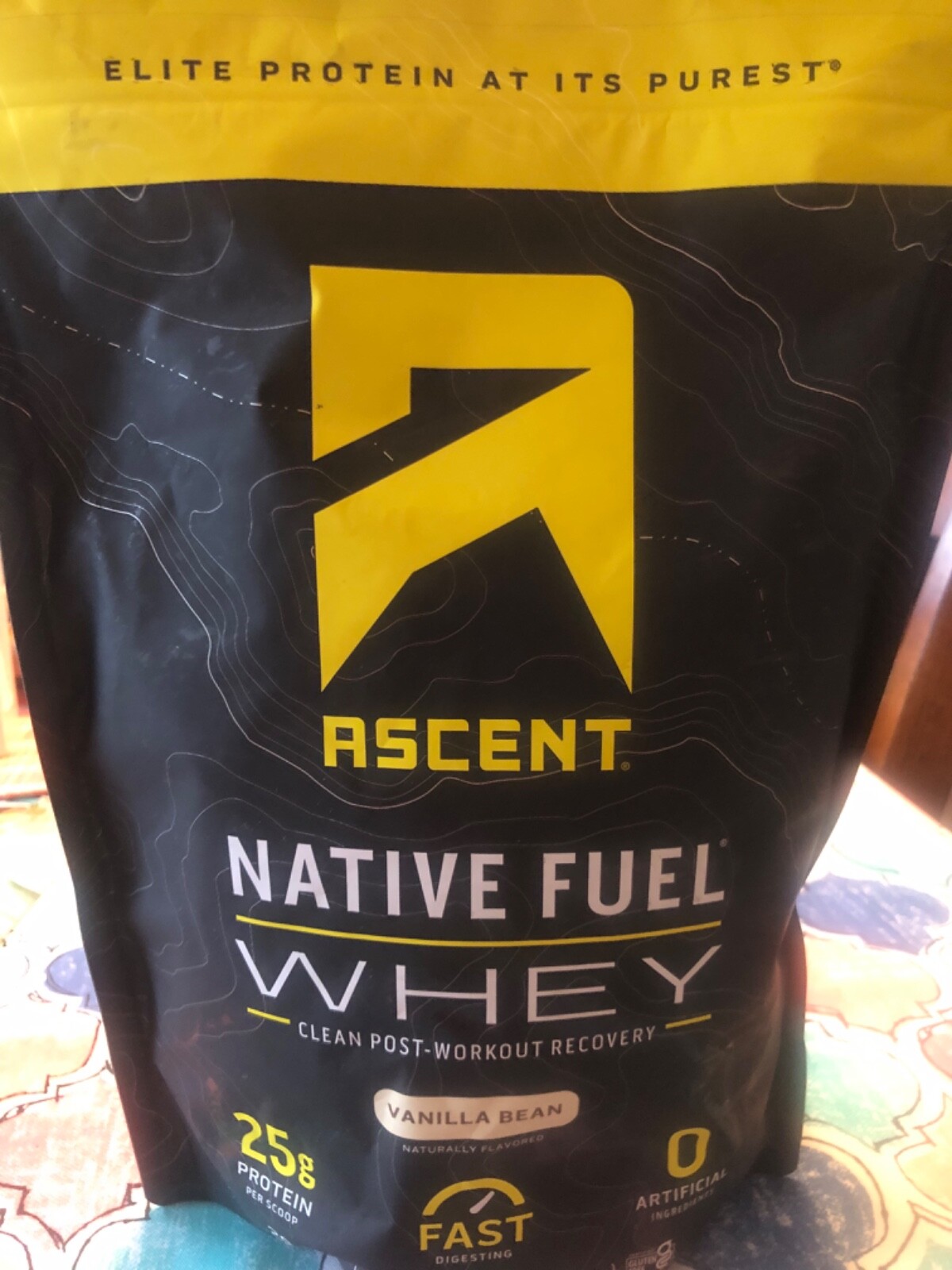 Ascent Native Fuel Whey Protein Powder 32oz Bag Vanilla Bean Exp