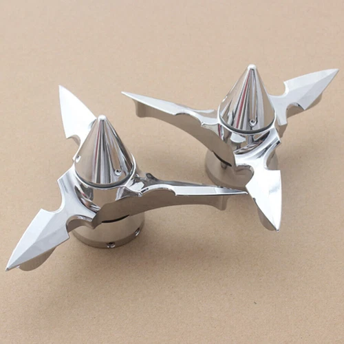 Spun Blade Spinning Front Axle Cap Nut Cover Fit For Harley Sportster Softail