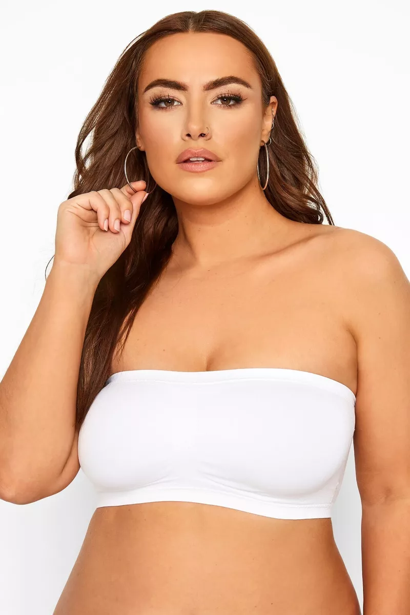 Seamless Padded Comfort Strapless Stretch Bandeau Bra UK PLUS SIZE