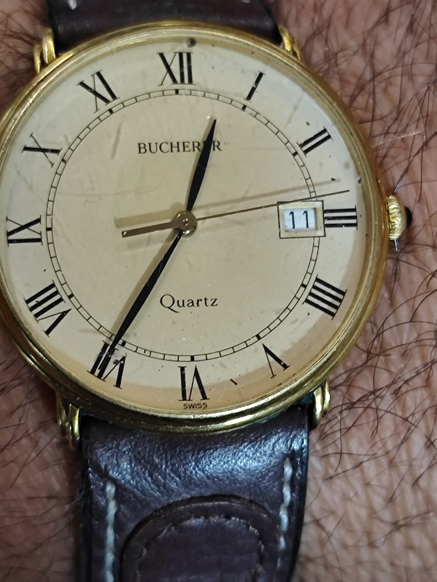 ビンテージ BUCHERER 石英 Vintage Bucherer Quartz Swiss Men's Watch Gold Tone 35mm RUNS | eBay