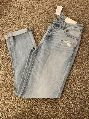 Womens NEW AE American Eagle Tomgirl Destroy Denim Jeans Size 00 24W Regular