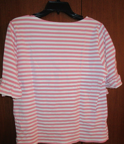 New Disney Parks Riviera Resort Striped Tee XL Cotton Spandex Bust 42 Length 23 - Picture 6 of 6