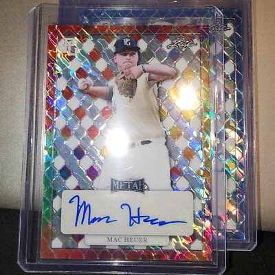 2022 LEAF PERFECT GAME METAL MARBLE RAINBOW REFRACTOR MA-MH1 MAC HEUER AUTO 1/1