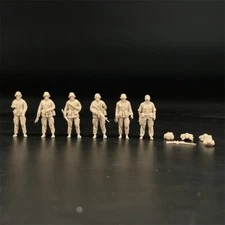 1/72 Scale Model US Army Ranger 6 Soldier Figures Unpainted Dioramas Military