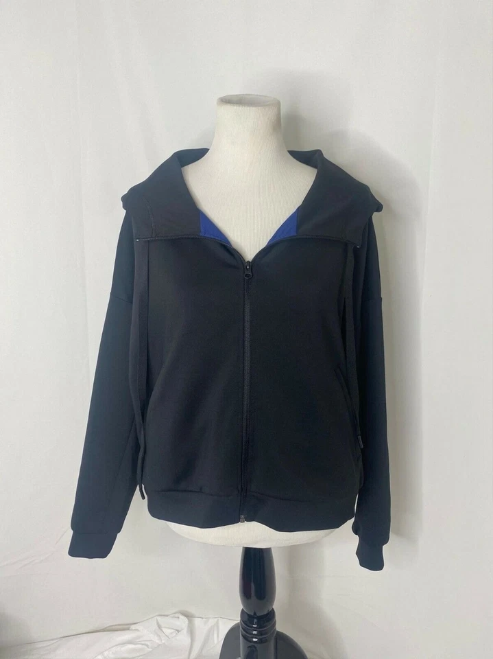 Women’s Medium Hoodie Lou and Grey Full Zip Black Athletic Long Sleeve - Image 2 of 4
