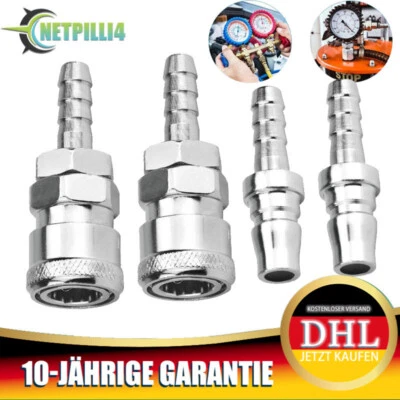 MARKENLOS 4X Schlauch Schnellkupplung 8mm Druckluftkupplung Kompressor Fitting Kupplungen