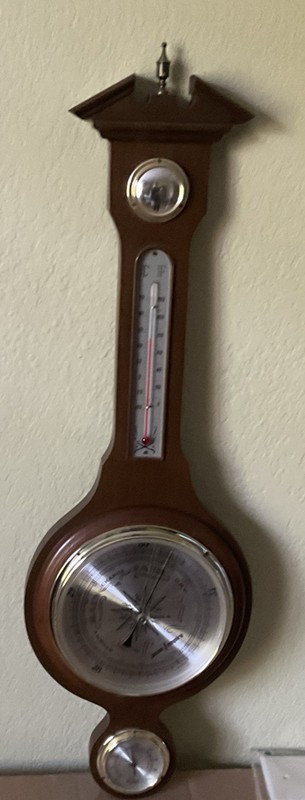 Vintage Jason /Empire Banjo Wall Barometer Thermometer  Wood Weather Station 28”