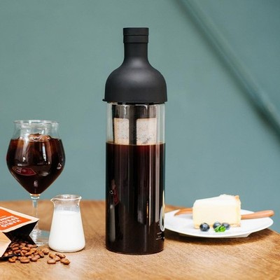 HARIO Cold Brew Coffee Filter im Flaschen-Design - 650 ml, schwarz
