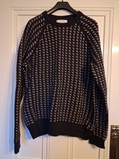 Nigel Hall Men's Cotton Jumper Size M Navy Blue And White