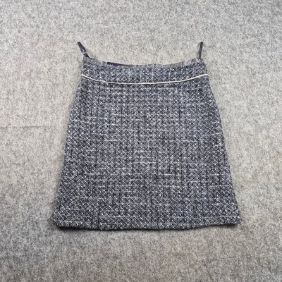 Laura Ashley Rock Damen UK 12 Grau Moon Tweed Mini Wollmischung Smart Freizeit