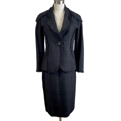 Gonna giacca CHANEL in tweed nero setup 08P donna moda