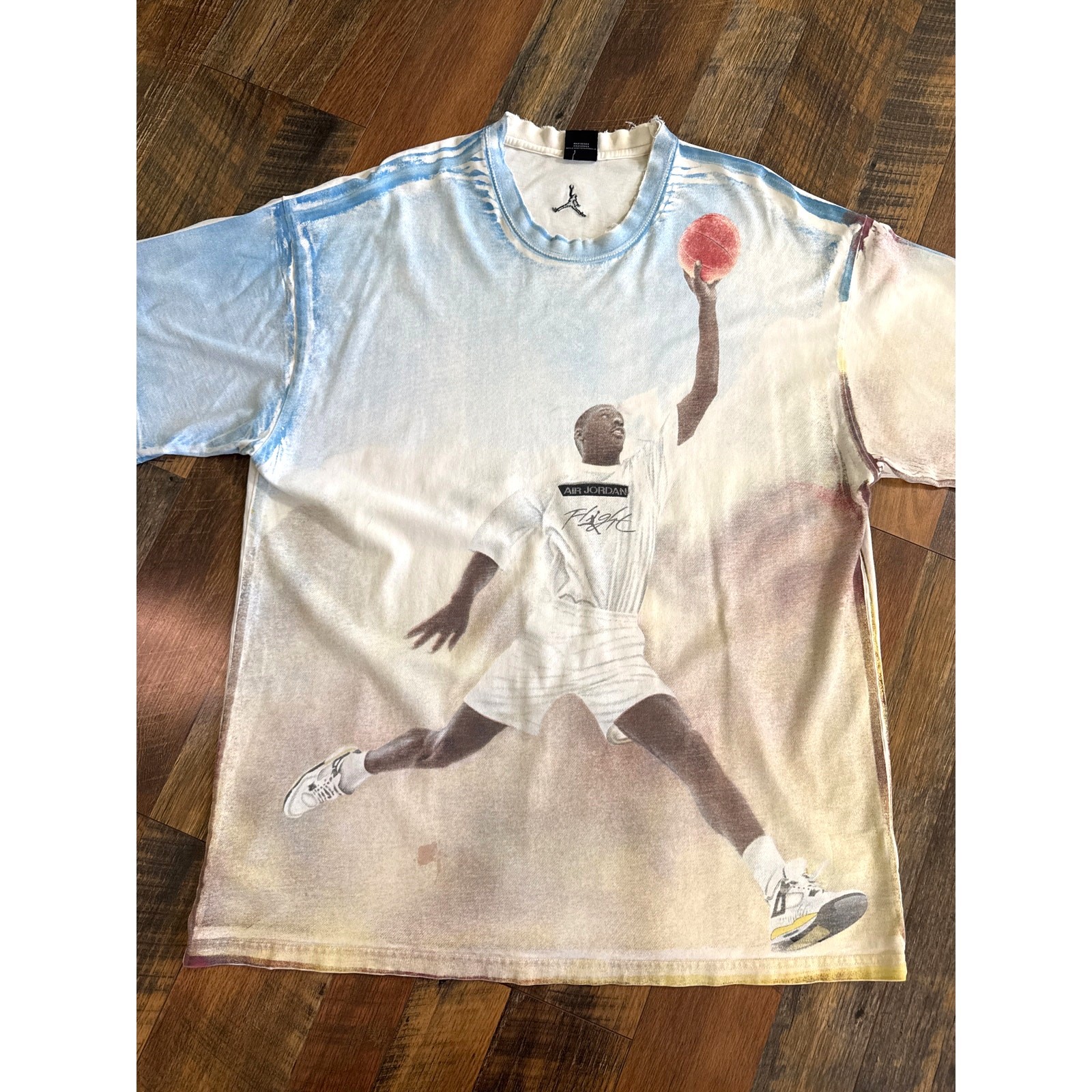 VTG Nike Air Michael Jordan Jumpman Graphic T Shirt Sz XL All Over Print AOP Y2K