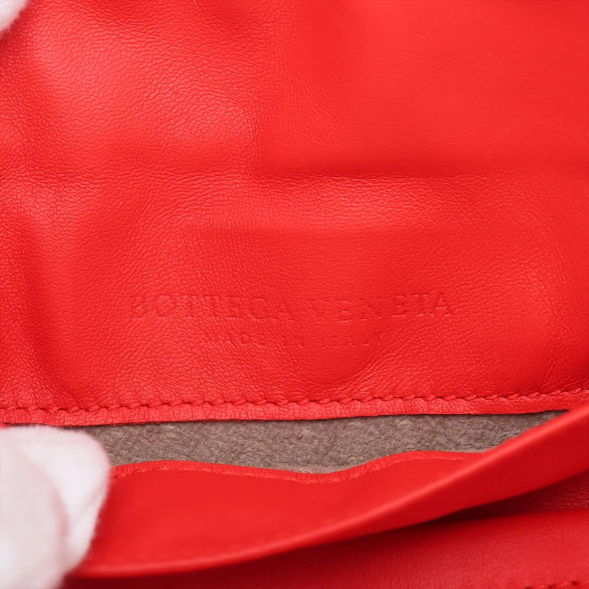 Bottega Veneta Intrecciato Leather Chain Shoulder Bag Red thumbnail 9