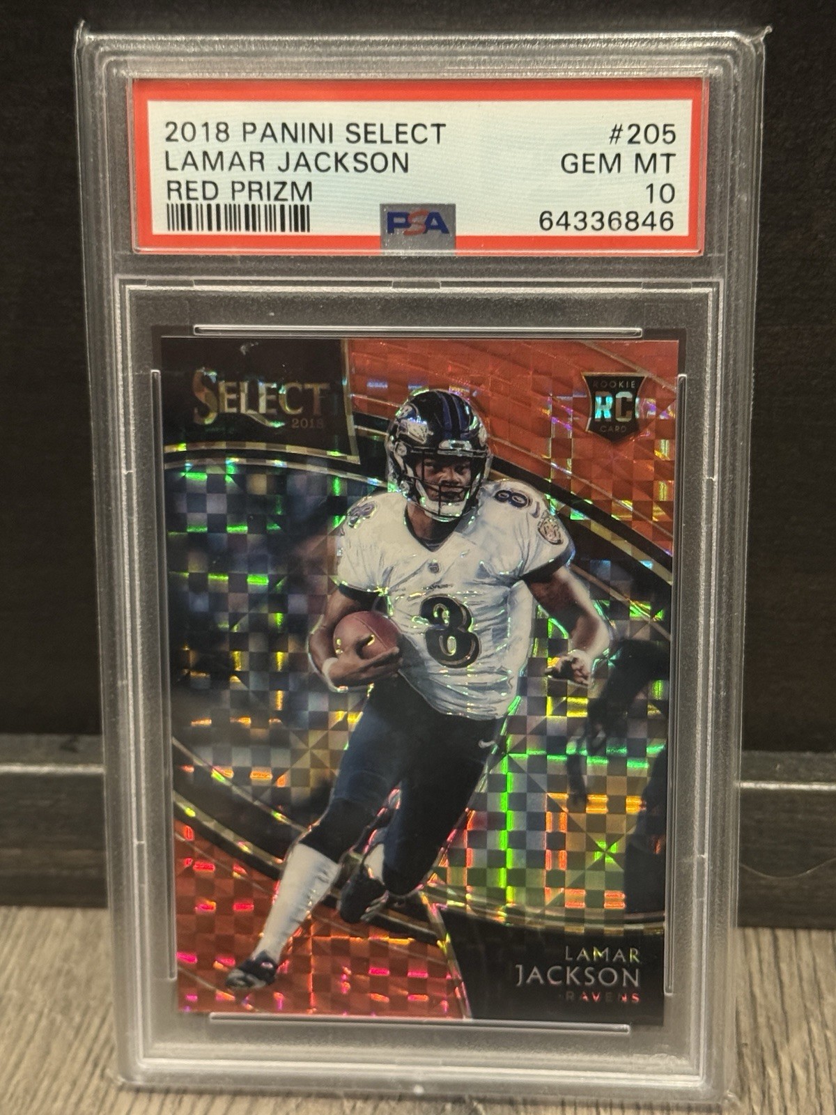 Lamar Jackson Panini Select #205 Red Prizm