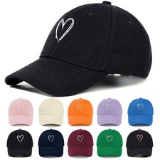 Zando 2025 Trendy Unisex Baseball Caps Embroidered One Size, White Heart