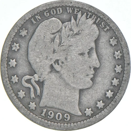 1909 Barber Quarter Average Circ