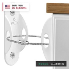 6PCS Furniture Anchors Anti Tip Metal Safety Straps Wall Mount for Dresser