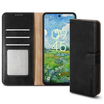 Flip Case für TCL 50 PRO NXTPAPER 5G Leder Brieftasche Ständer RFID Block Handy Cover