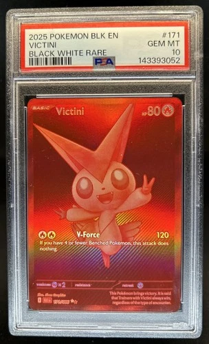 2025 Pokemon Black Bolt Victini and White Rare #171/086 PSA 10 GEM MINT